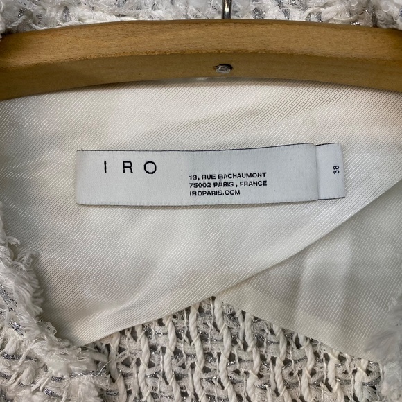 IRO Size 38 SHIRAZA Knit Jacket • White With Silver Accent • Gorgeous! - Picture 2 of 8